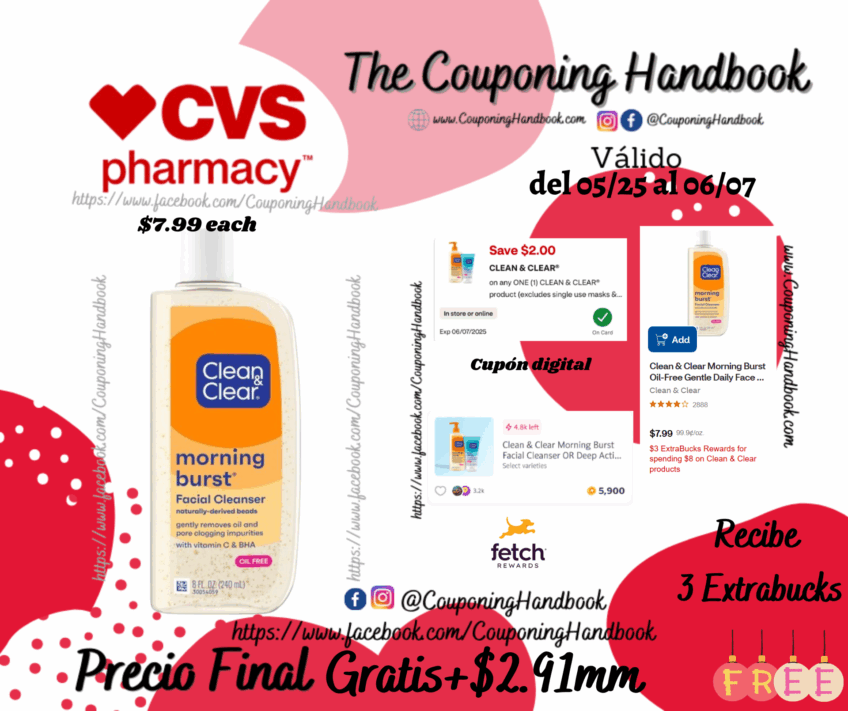 Clean & Clear Morning Burst Oil-Free Gentle Daily Face Wash, 8 OZ Gratis