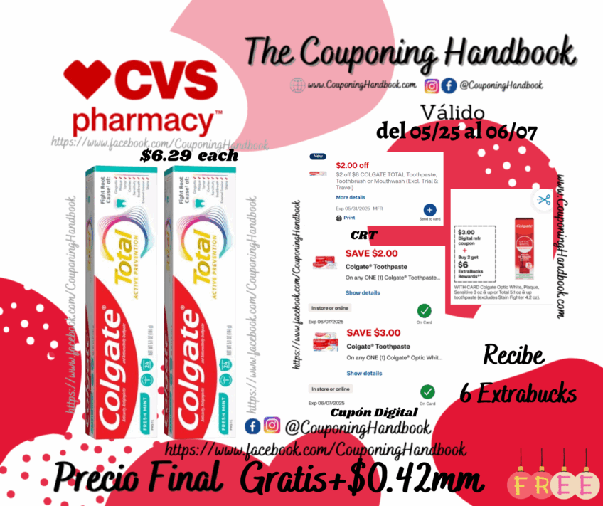 02 Colgate Total Active Prevention Toothpaste, Fresh Mint, 5.1 OZ Gratis