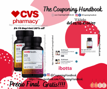 02 CVS Health 10 MCG Vitamin D3 Softgels, 100 CT Gratis