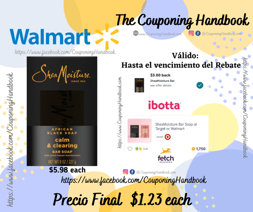 SheaMoisture Bar Soap African Black Soap Soothing and Clarifying Bar Soap, 8 oz por $1.23