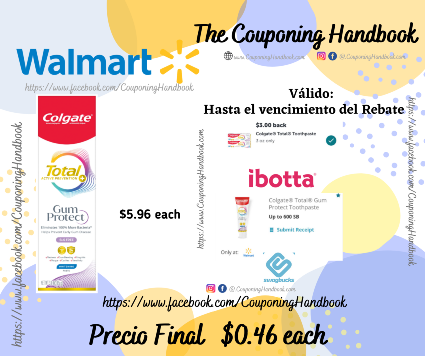 Colgate Total Active Prevention Gum Protect Whitening Toothpaste, Mint Flavor, 3.0 oz por $0.46