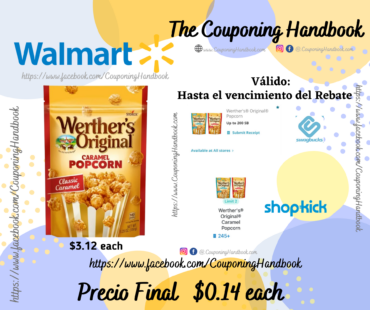 Werther’s Original Caramel Popcorn, Classic Caramel, 5.29 oz por $0.14