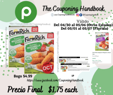 Farm Rich Mozzarella Sticks, Breaded, Snack Size por $1.75