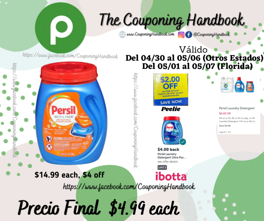 Persil Ultra Pacs Advanced Clean Detergent por $4.99