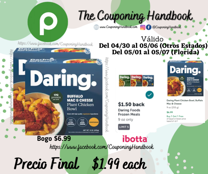 Daring Plant Chicken Bowl, Buffalo Mac & Cheese por $1.99