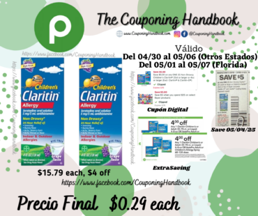 Claritin Children’s Allergy, 5 mg, Indoor & Outdoor, Non-Drowsy, Grape Taste por $0.29