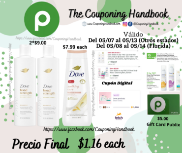 Productos Dove por $1.16