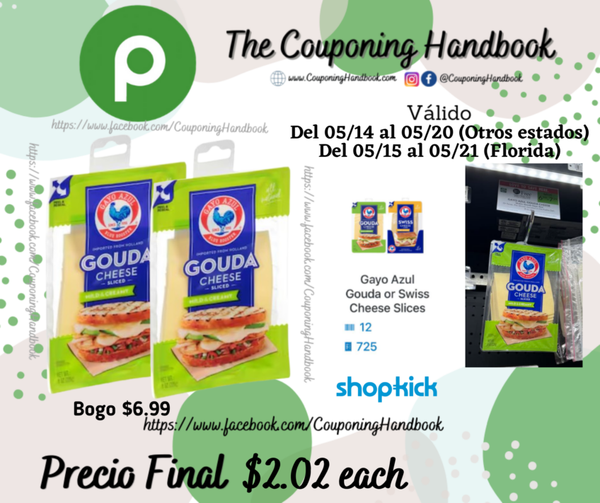 Gayo Azul Sliced Cheese, Gouda, Mild & Creamy por $2.02