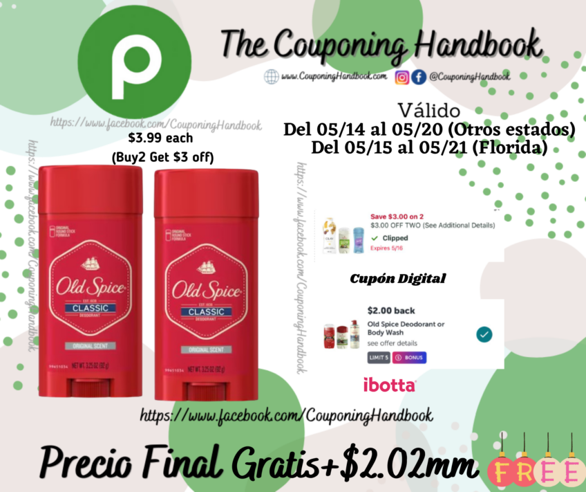 02 Old Spice Classic Original Scent Deodorant for Men, 3.25 oz Gratis