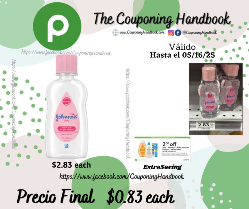 Johnson’s Oil, Baby 3 fl oz por $0.83