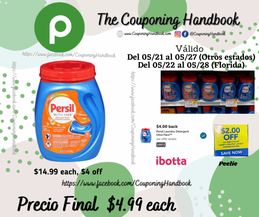 Persil Ultra Pacs Advanced Clean Detergent por $4.99