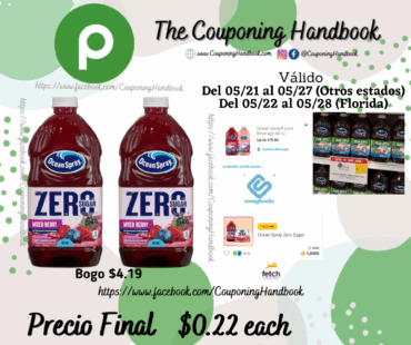 Ocean Spray Juice Drink, Cranberry Mixed Berry, Zero Sugar por $0.22