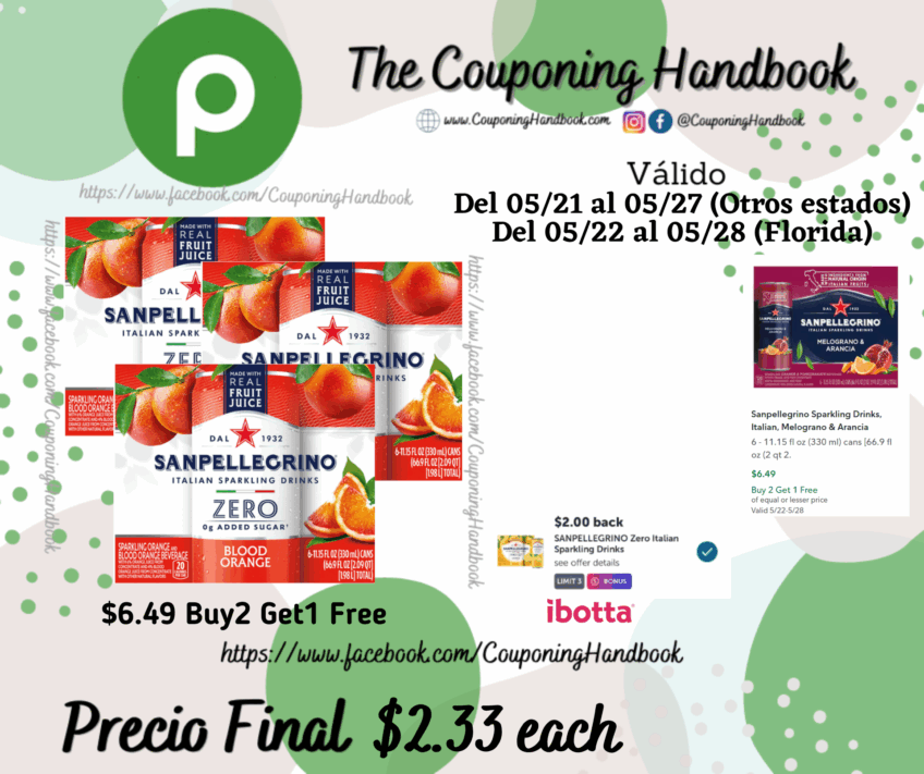 San Pellegrino Sparkling Orange And Blood Orange Beverage Beverage por $2.33