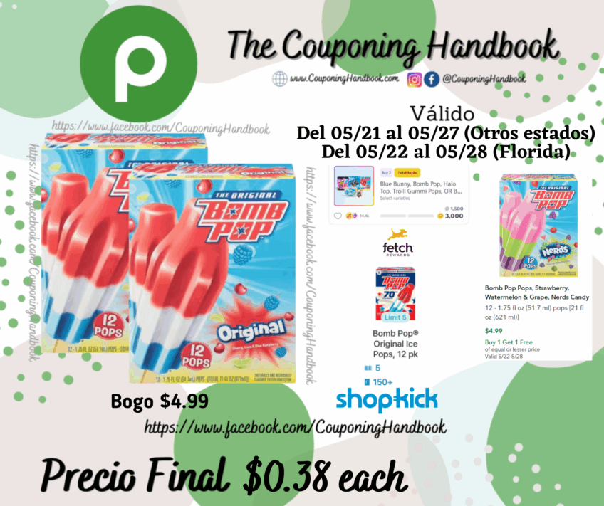 Bomb Pop Pops, Original por $0.38