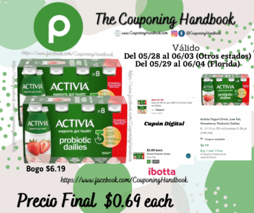 Activia Yogurt Drink, Probiotic Dailies por $0.69