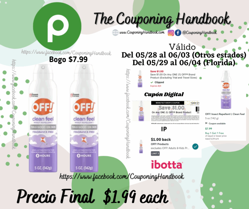 OFF! Insect Repellent I, Clean Feel por $1.99