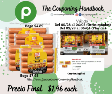 Productos Oscar Mayer Hot Dogs por $1.96
