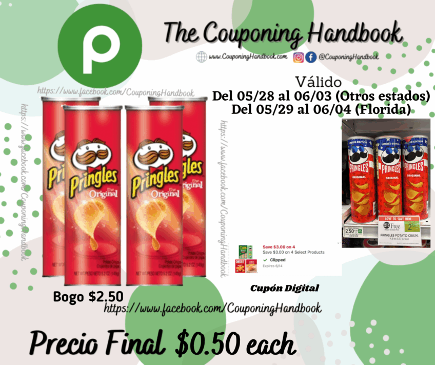 Pringles Potato Crisps Chips Original, Lunch Snacks por $0.50
