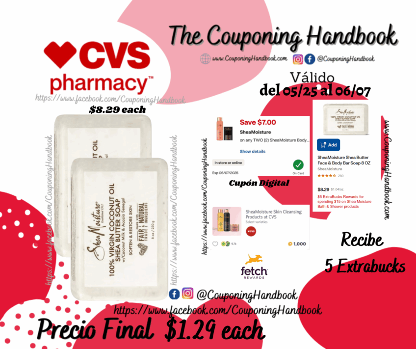 SheaMoisture Shea Butter Face & Body Bar Soap 8 OZ por $1.29