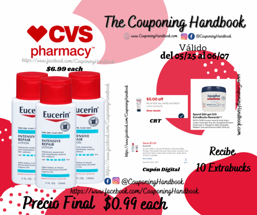 Eucerin Intensive Repair Very Dry Skin Lotion por $0.99