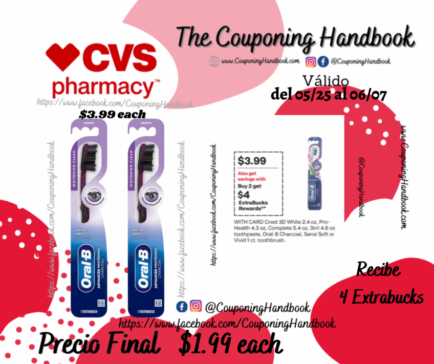 Oral-B Charcoal Whitening Toothbrush, Medium Bristle, 1 CT por $1.99