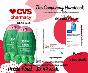 Raw Sugar Kid’s 2 in 1 Body Wash & Bubble Bath Watermelon Lemonade por $2.49