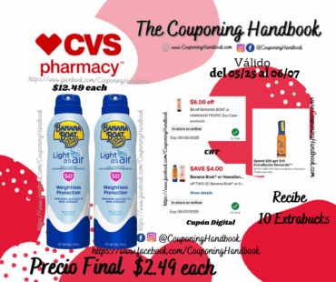 Banana Boat Light as Air SPF 50 Sunscreen Spray, 6 OZ por $2.49