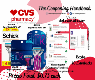 Productos Schick por $0.73