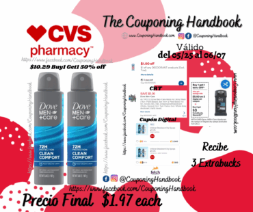 Dove Men+Care 72-Hour Moisturizing Cream Antiperspirant Dry Spray por $1.97