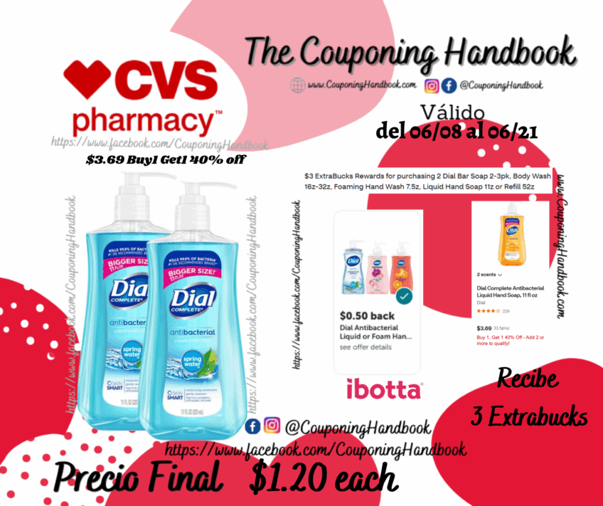 Dial Complete Antibacterial Liquid Hand Soap, 11 fl oz por $0.95