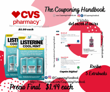 Listerine Pocketpaks Breath Strips, Cool Mint, 24 count, 3 Pack por $1.49