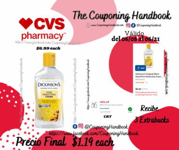 Dickinson’s Original Witch Hazel Pore Perfecting Toner, 16 OZ por $1.19