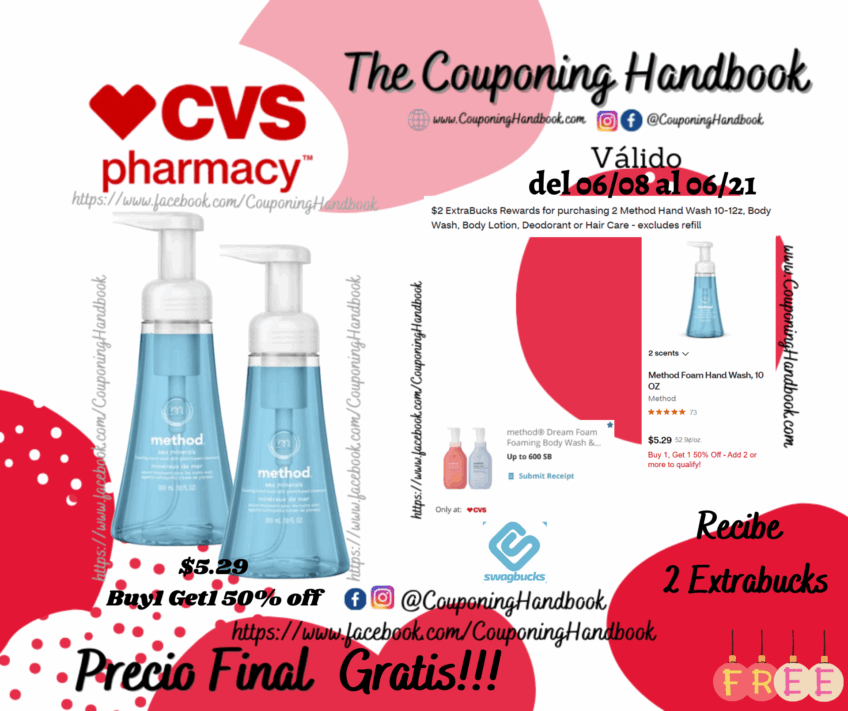 02 Method Foam Hand Wash, 10 OZ Gratis