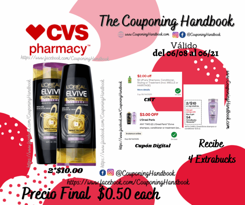 L’Oreal Paris Elvive Total Shampoo or Conditioner por $0.50