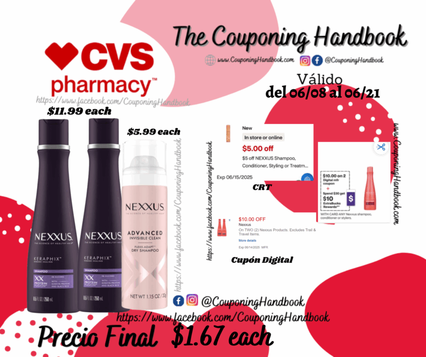 Productos Nexxus por $1.67