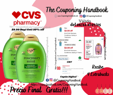 02 OGX Rosemary Mint Shampoo, 13 OZ Gratis