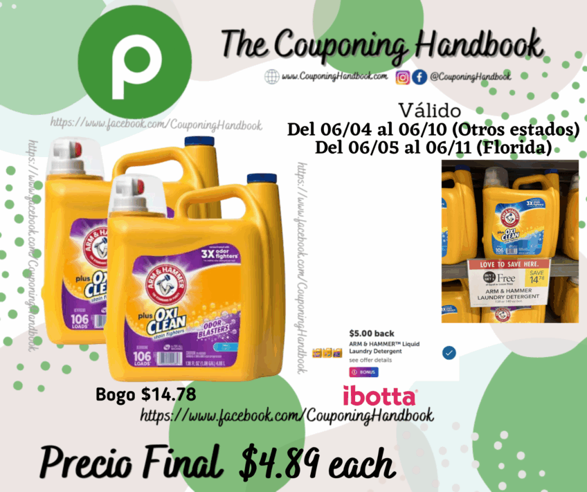 Arm & Hammer Plus OxiClean Detergent, Odor Blasters por $4.89