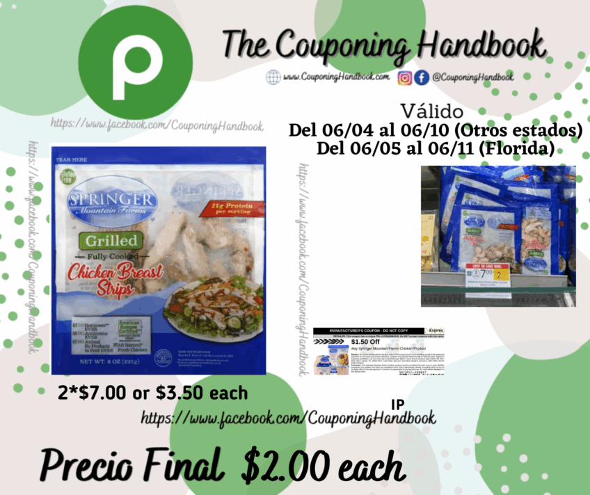 Springer Mountain Farms Chicken Breast Strips, Grille por $2.00