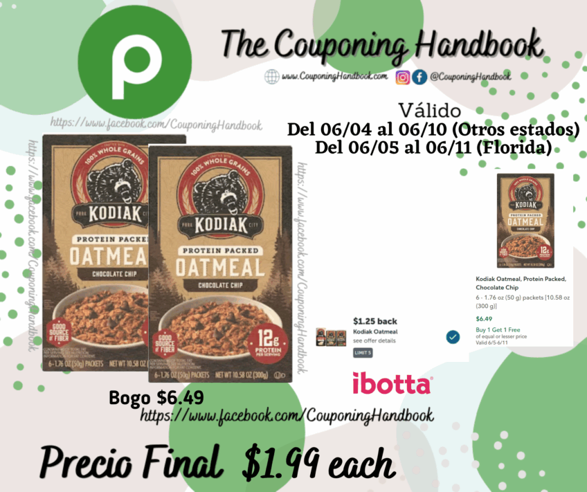 Kodiak Oatmeal, Protein Packed por $1.99