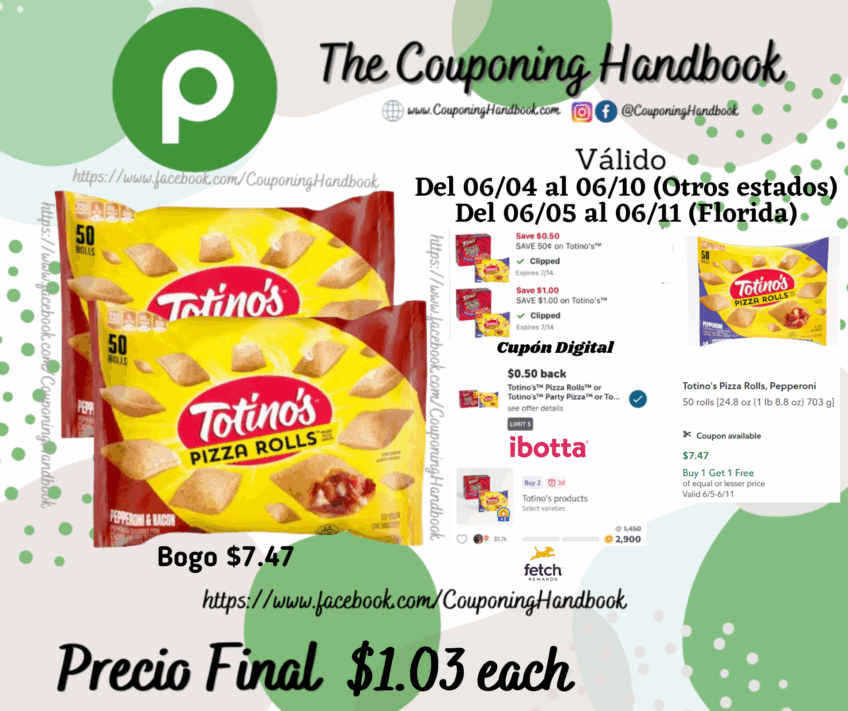 Totino’s Pizza Rolls por $1.03
