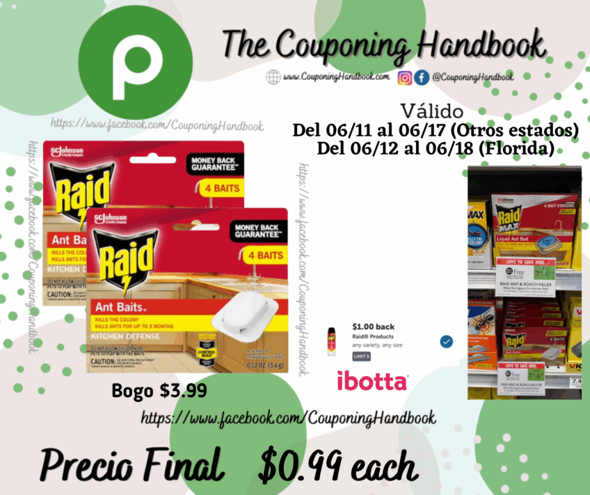 Raid Ant Baits Indoor Ant Killer – 0.12oz/4ct por $0.99