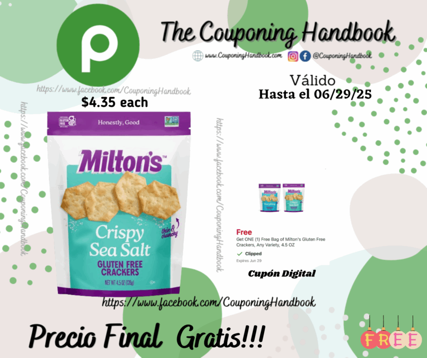 Milton’s Gluten Free Crackers, Crispy Sea Salt Gratis