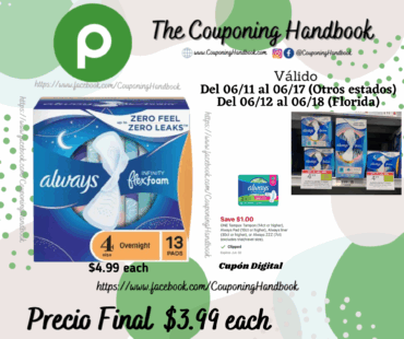 Always Infinity Overnight Pads, Size 4, 13ct por $3.99