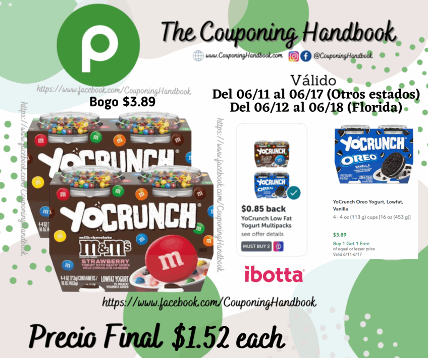 YoCrunch M&M’s Lowfat Strawberry Yogurt por $1.52