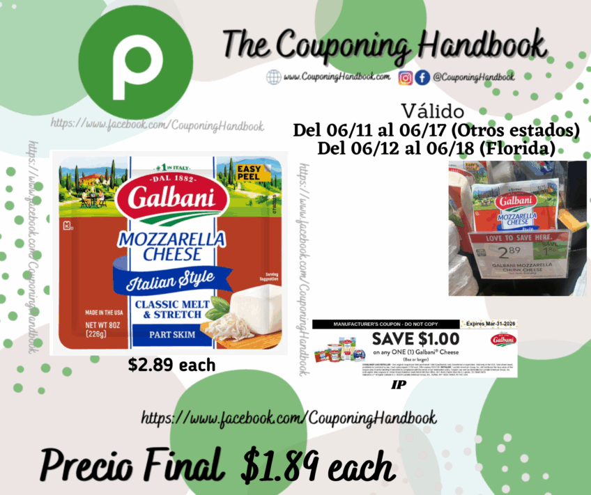 Galbani Mozzarella Cheese por $1.89