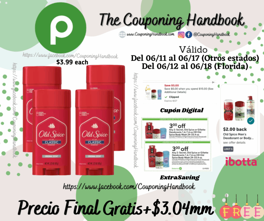 04 Old Spice Classic Original Scent Deodorant for Men, 3.25 oz Gratis