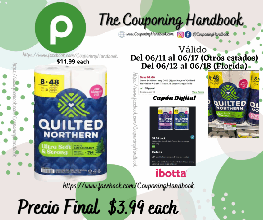 Quilted Northern Bathroom Tissue, Unscented, Ultra Soft & Strong por $3.99