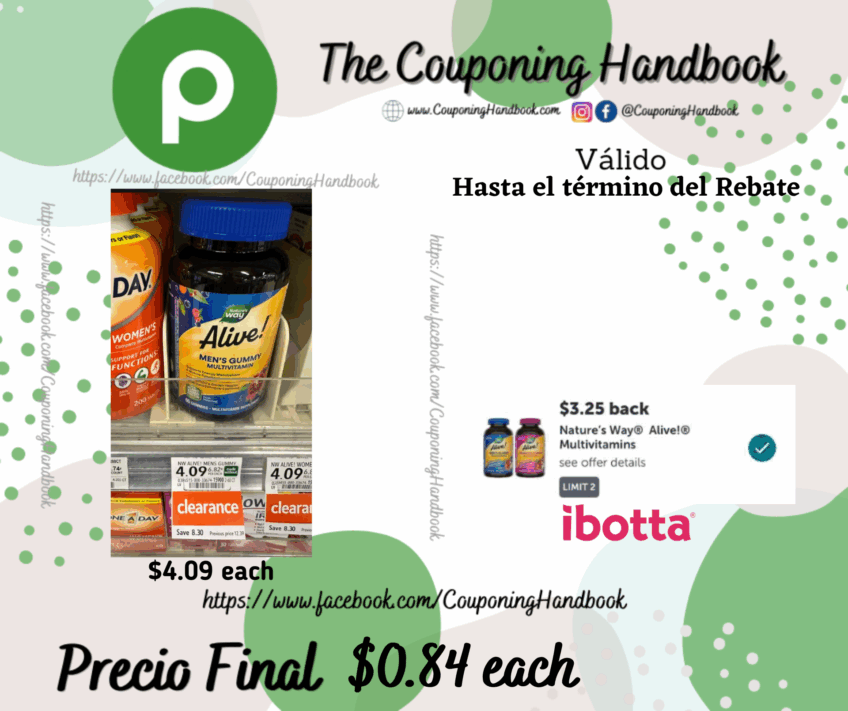 Nature’s Way Alive! 10 mg Men’s 50+ Multivitamin 60 gummies por $0.84