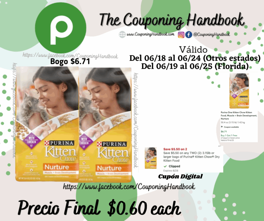 Purina One Kitten Chow Kitten Food, Muscle + Brain Development, Nurture por $0.60