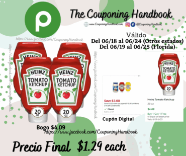 Heinz Tomato Ketchup 20 oz por $1.29
